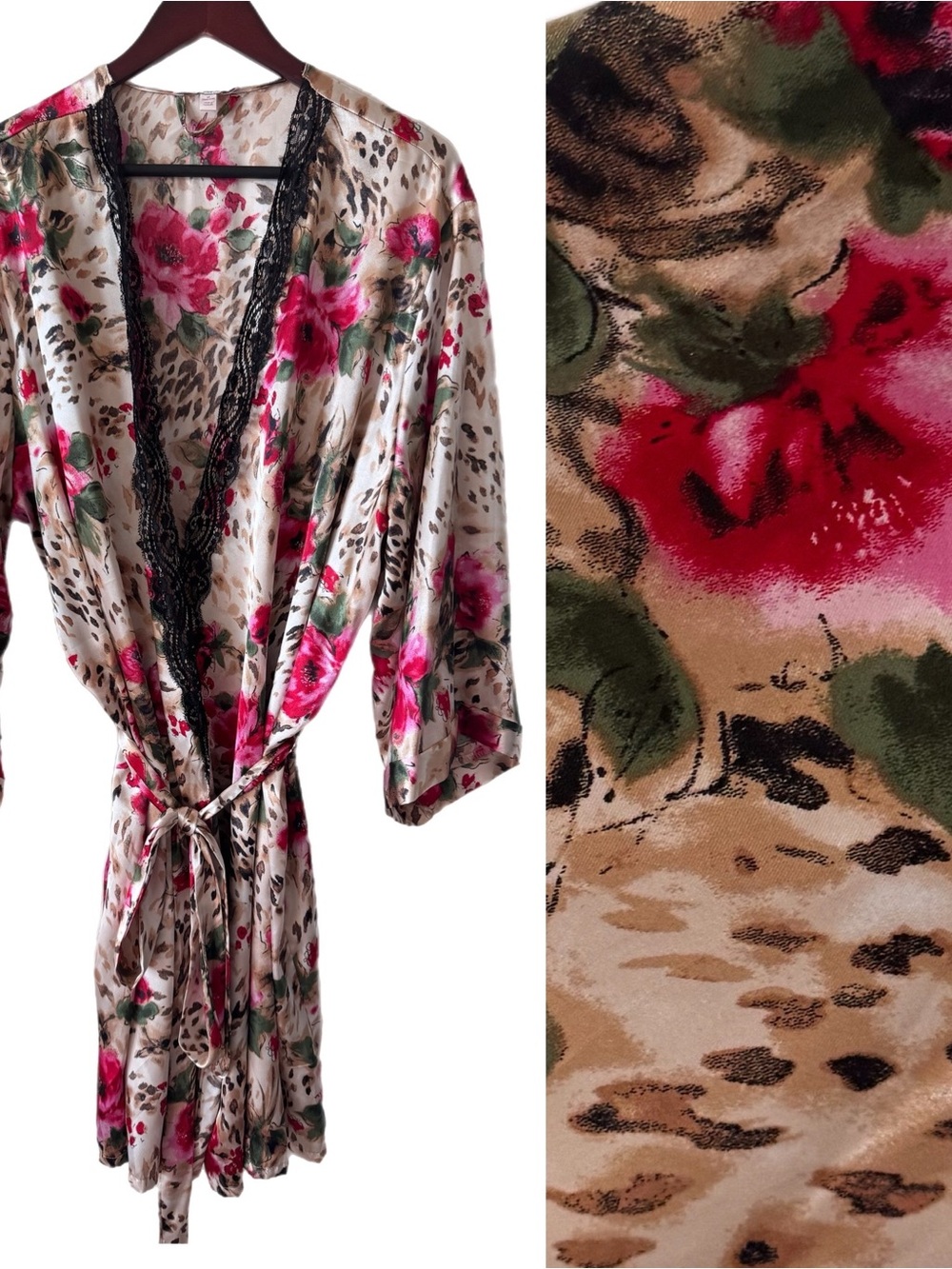 LINEA DONATELLA VTG Satin Robe Sz 2X